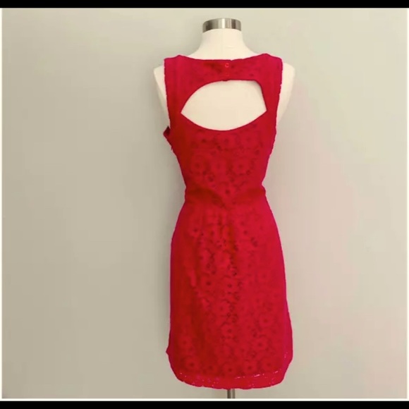 Anthropologie Deletta Lace Dress Hot Pink Size S - Picture 3 of 4